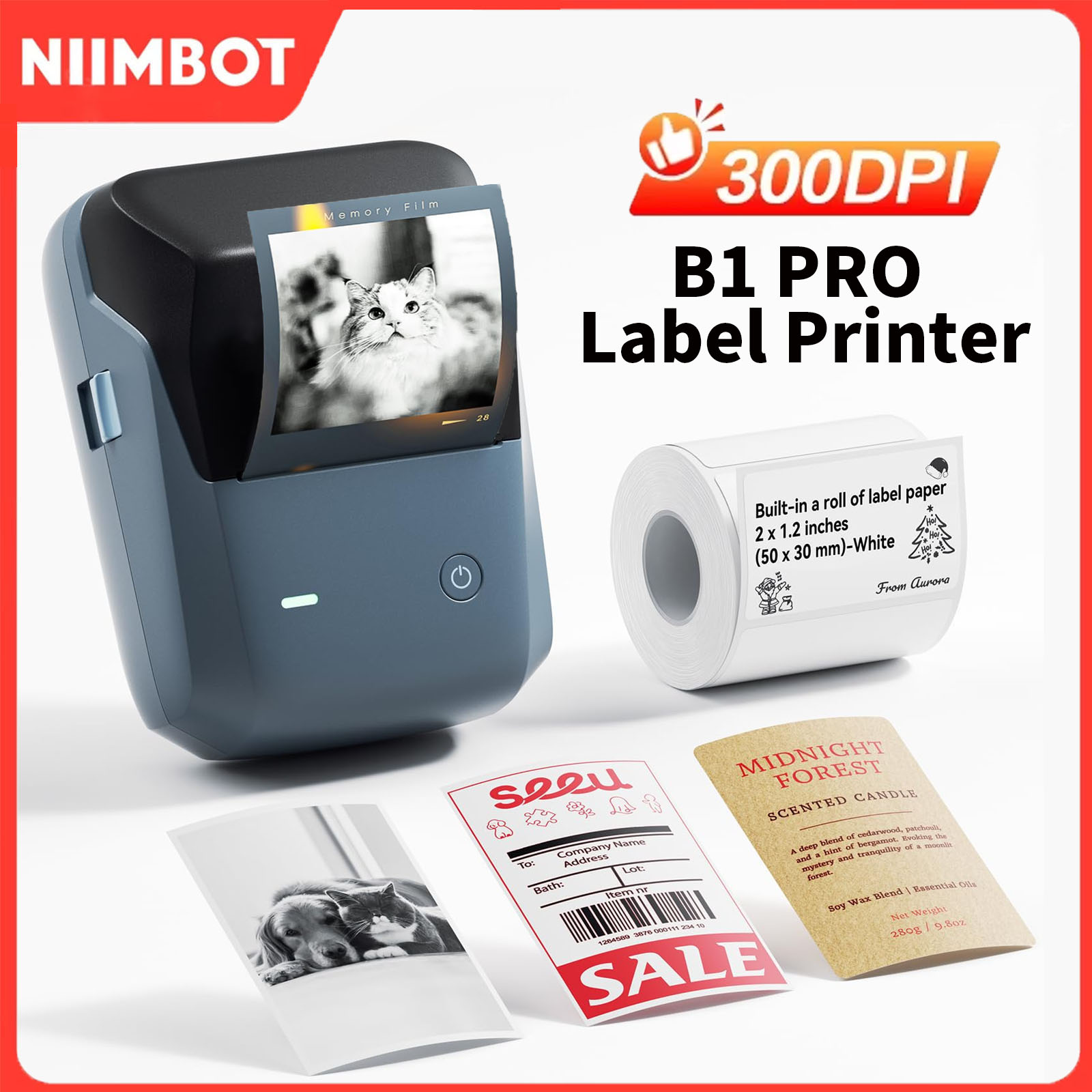 Commercial Printing Dpi - Принтер этикеток Niimbot B1/B1PRO, 200/300 DPI,