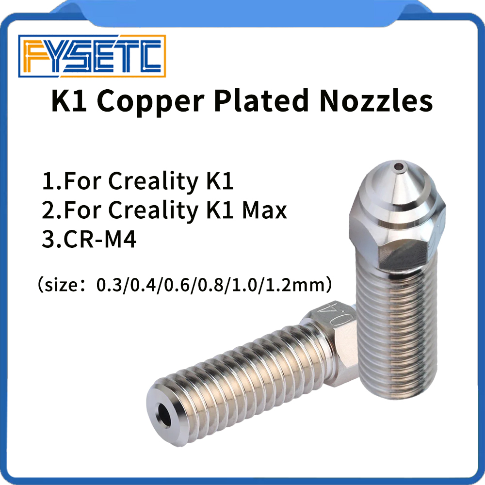 Creality Printer K1 - Медные насадки 0,3/0,4/0,6/0,8/1,0/1,2 мм для K1
